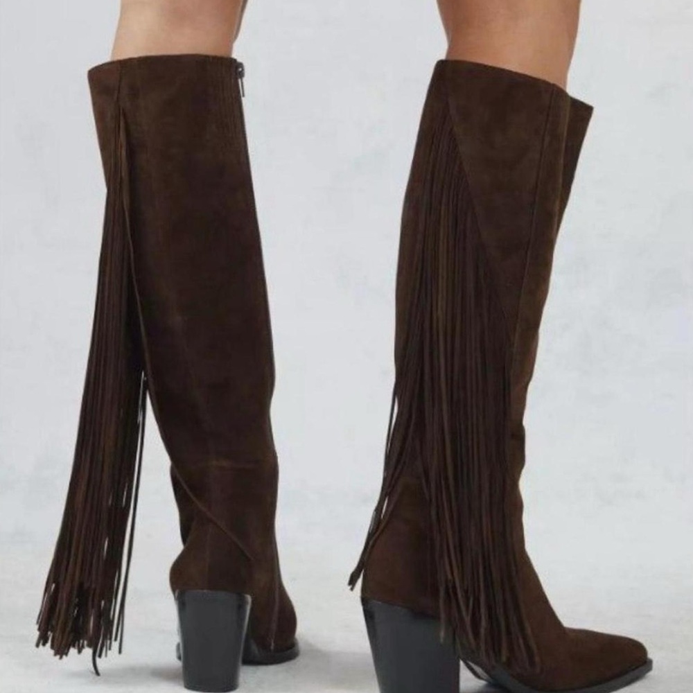 Jeffrey Campbell Suede Fringe Boots